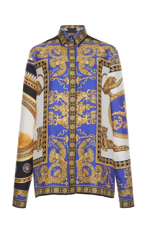 versace long sleeve silk shirt|Versace silk shirt sale.